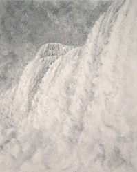 "Niagara From Below", 2008, Charcoal on Paper, 12 x 9 in., by David Jay Spyker