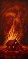 "I Pray for Rain", 1996, Acrylics on Canvas, 44 x 22 in., by David Jay Spyker