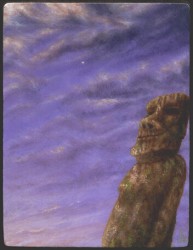 "Eveningstar and Silence", 1995, Acrylics on Panel, 4 7/16 x 3 3/8 in., by David Jay Spyker