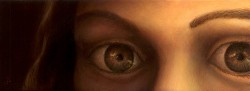 "Glimpse", 2000, Acrylics on Hardboard, 2 9/16 x 7 in., by David Jay Spyker