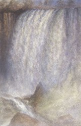 "Niagara", 2009, Acrylic Wash, Drybrush, and Paint on Cotton Watercolor Paper, 8 1/2 x 5 1/2 in., by David Jay Spyker