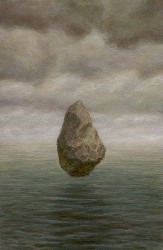 "Stone and Sea", 2003, Acrylics on Hardboard, 6 x 4 in., by David Jay Spyker