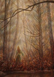 "Summer Taking Her Leave" (detail), 2001, Acrylics on Canvas, by David Jay Spyker