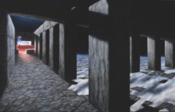 "The Enigma of Space", 1996, Acrylics on Canvas, 32 x 50 in., by David Jay Spyker