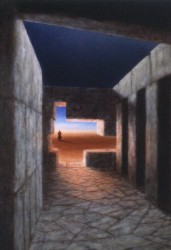 "The Enigma of Space" (detail), 1996, Acrylics on Canvas, 32 x 50 in., by David Jay Spyker