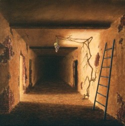 "The Final Harvest", 1996, Acrylics on Canvas, 20x20 in., by David Jay Spyker