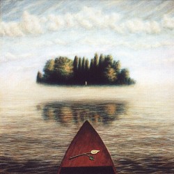 "The Isle of the Dead", 1997, Acrylics on Panel, 12 x 12 in., by David Jay Spyker