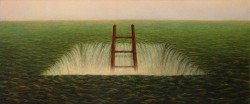 "To Climb Out", 1999, Acrylics on Canvas, 9 x 20 1/2 in., by David Jay Spyker