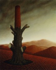 "Progress for All...", 1999, Acrylic on Canvas Mounted on Hardboard, 16 x 13 in., by David Jay Spyker