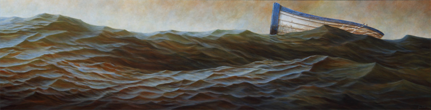 "Cradle", 2011, Acrylics on Canvas, 13 x 49 in., by David Jay Spyker