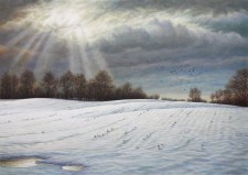 "Winter Murder", 2012, Acrylics on Canvas, 30 x 42 in., by David Jay Spyker